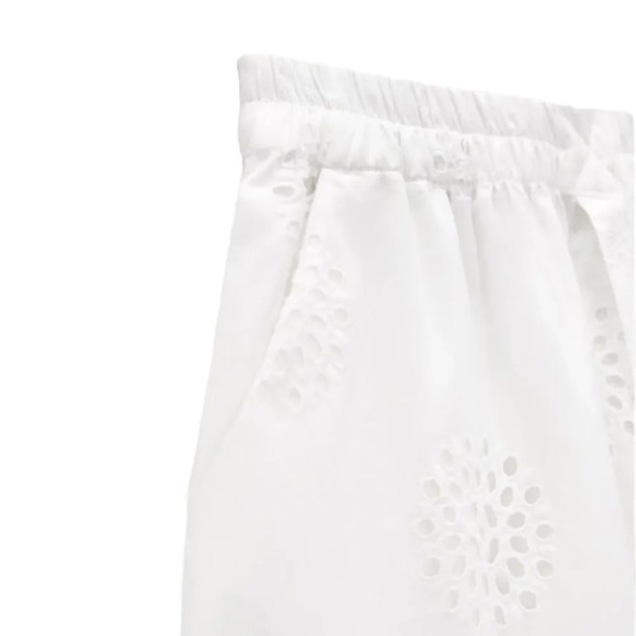 ZARA | White | EMBROIDERED LONG SHORTS - Picture 4 of 11